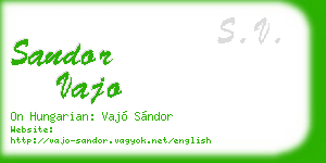 sandor vajo business card